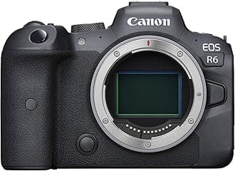 Canon EOS R6 Full-Frame Mirrorless Camera with 4K Video, Full-Frame CMOS Senor, DIGIC X Image Processor, Dual UHS-II SD Memory Card Slots, and Up to 12 fps with Mechnical Shutter, Body Only, Black