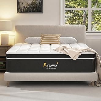 Ayeawo 14 Inch King Size Mattress, Hybrid Mattress King Size with Gel Memory Foam and Pocket Springs for Pressure Relief & Motion Isolation, Comfort Bed in a Box, 365-Night Trials, CertiPUR-US