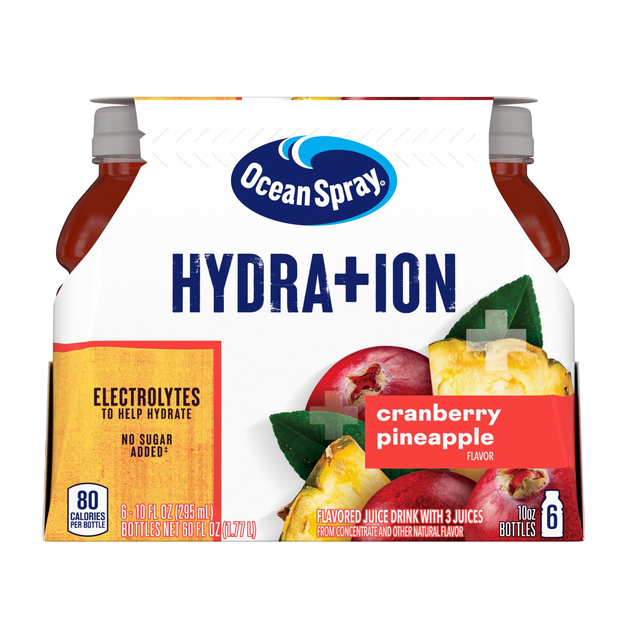 Ocean Spray® Hydration Cranberry Pineapple Juice Drinks, 10 Fl Oz Bottles, 6 Count (Pack of 1)