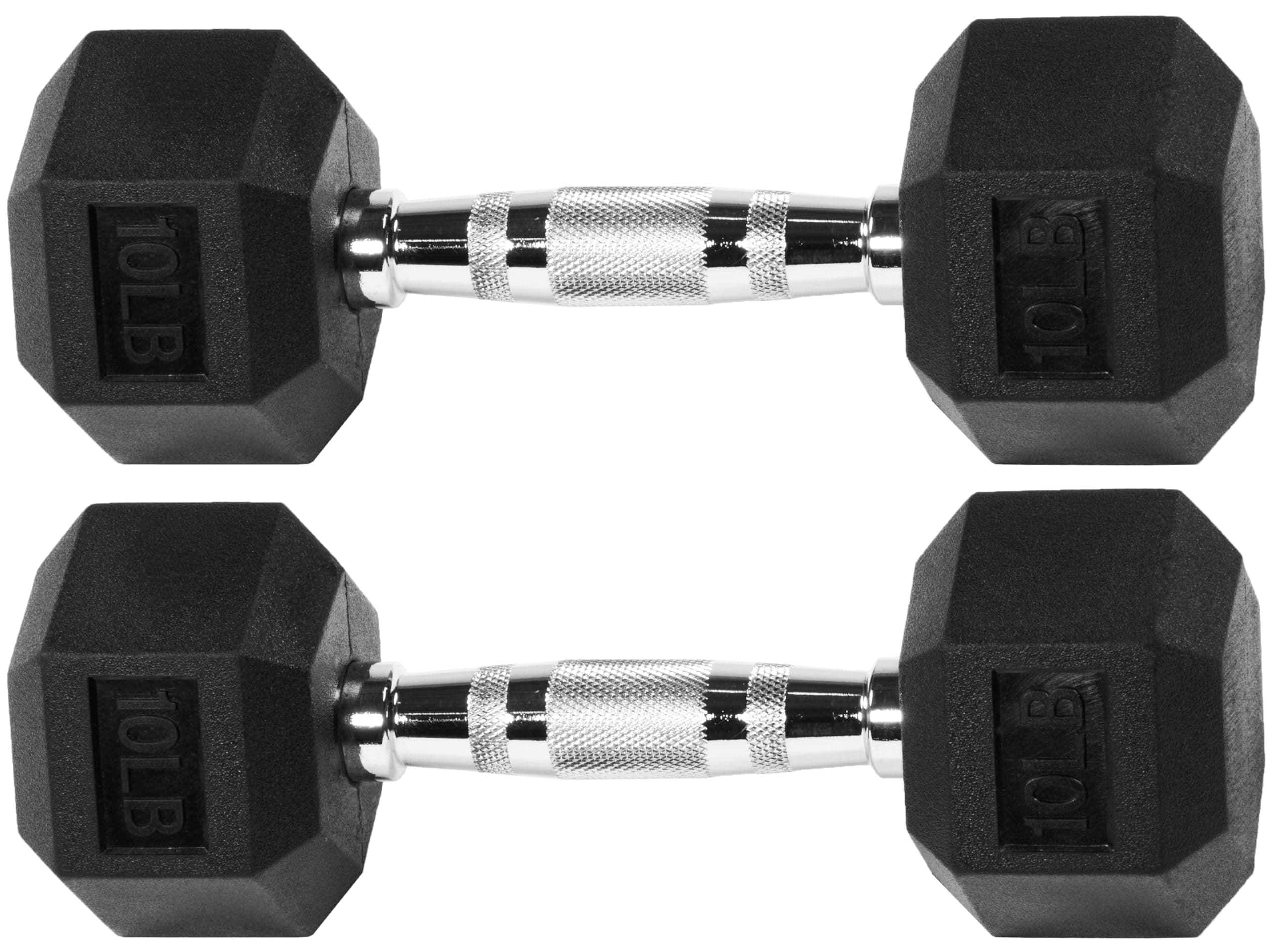 Fitvids Hex Dumbbells Rubber Coated Hand Weights for Exercises and Fitness Home Gym, 5-50 LB Pair