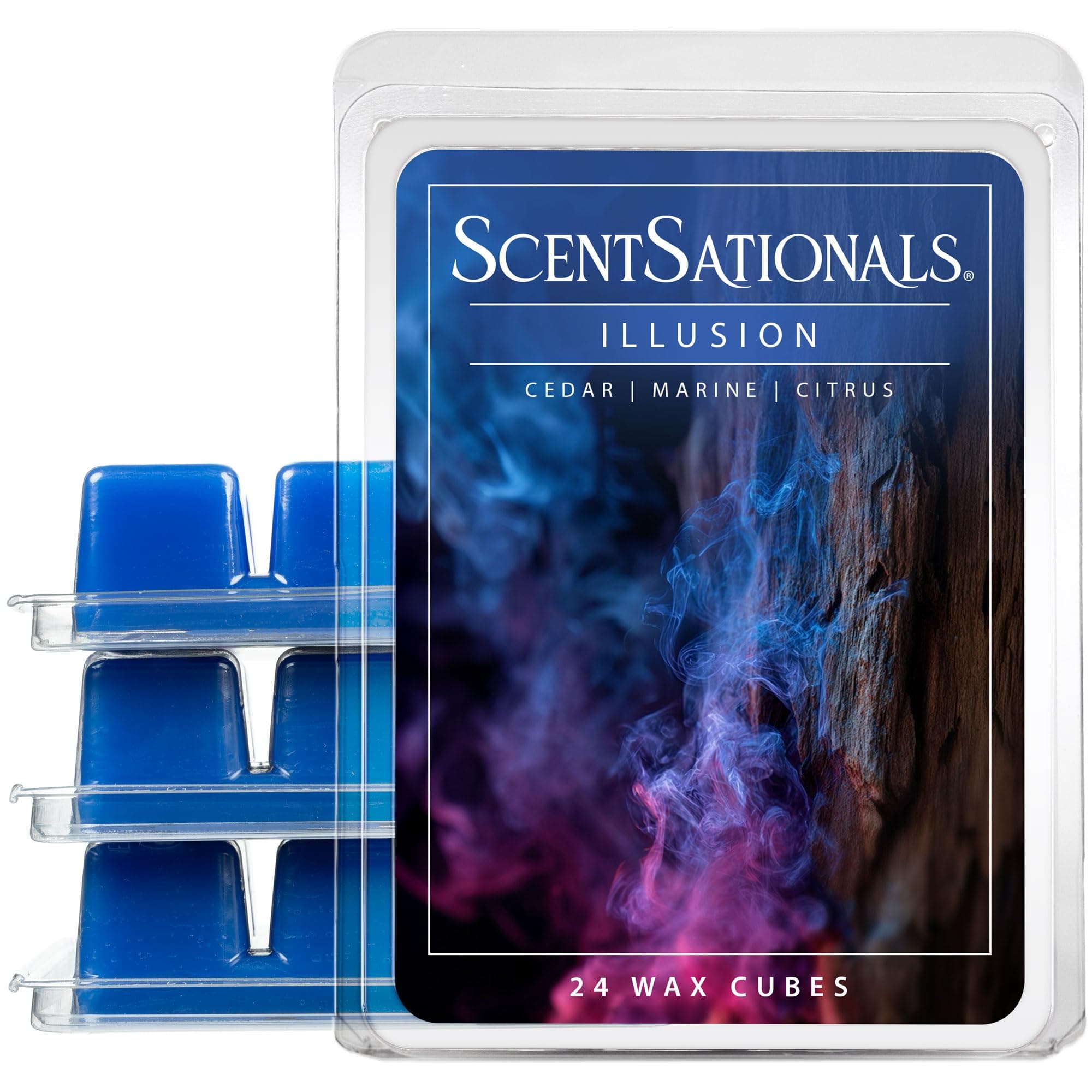 Scentsationals Wax Melts, Wax Cubes Strong Scent - Illusion - Long Lasting Scented Melts for Warmer, 10oz (24-Cubes)