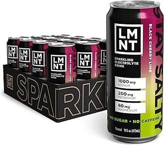 Drink LMNT Sparkling Electrolyte Water - Black Cherry Lime | 12-Count