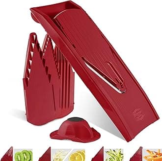 BORNER V Mandoline Slicer Kitchen V1 ClassicLine Starter Set | Vegetable Grater Börner - Quality Made in Germany, Color:Red