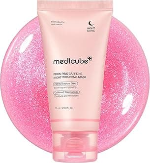medicube PDRN Caffeine Overnight Wrapping Peel Off Facial Mask | Firming, Depuffing & Hydration | Salmon DNA + Caffeine + Collagen For Refined, Glass Skin & Face Contour Support | Korean Skin Care