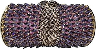 Boutique De FGG Sparkly Crystal Clutch Purse Evening Bags with Spikes Wedding Party Rhinestone Clutch Handbag, Mini