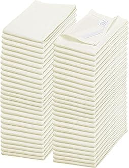 WHITEWRAP Shop Towels| Multipurpose Commercial and Residential Shop Cleaning|Car Wash, Polish, Housewares, Coffee Machine, Restaurant, Bathrooms, Electronics, Auto Garage | 50Pack 14"x12" Natural