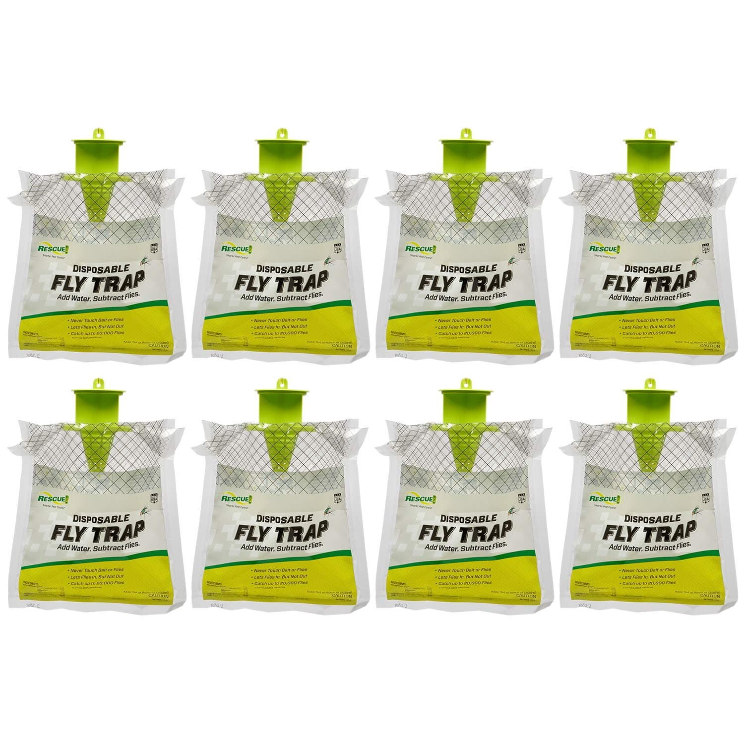 Outdoor Disposable Hanging Fly Trap - 8 Traps