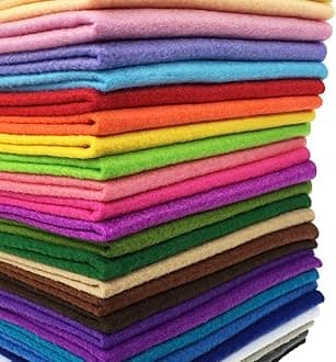 flic-flac 28pcs 12 x 12 inches (30cmx30cm) 1.4mm Thick Soft Felt Fabric Sheet Assorted Color Felt Pack DIY Craft Sewing Squares Nonwoven Patchwork