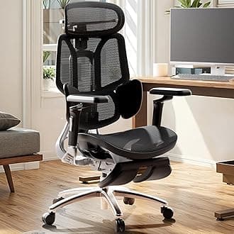 Hbada E3 Ultra Ergonomic Office Chair, Big and Tall Office Chair - with 3-Zone Dynamic Lumbar Support, 360° Mechanical Armrests, 4D Adjustable Headrest, Aluminum Alloy, Premium Mesh, Black