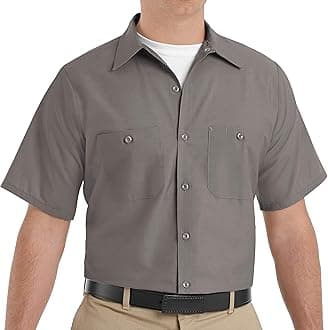 Red Kap Men's Men's Short Sleeve Solid Ripstop Shirt Shirt (Pack of 1)
