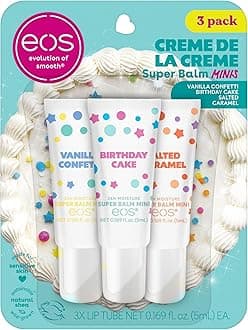 eos 24H Moisture Super Balm Minis- Crème de la Crème, Limited-Edition Lip Mask, Variety Pack, 0.169 fl oz, 3-Pack