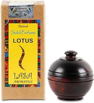 Natural Solid Perfume Body Musk In Wooden Jar - 6 gm (Lotus)