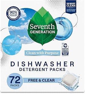 - Dishwasher Detergent Packs for sparkling dishes Free & Clear Dishwasher Tabs (72 Count)
