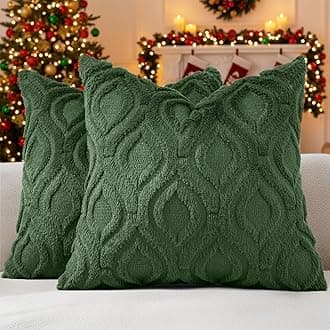 decorUhome Throw Pillow Covers 26x26 Inch Set of 2, Soft Plush Faux Wool Forest Elf Solid Couch Pillow Covers, Accent Farmhouse Neutral Square Pillow Cases for Sofa Bed Living Room