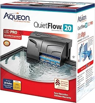 Aqueon QuietFlow 20 LED PRO Aquarium Fish Tank Power Filter For Up To 30 Gallon Aquariums