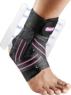 Quick Lace Up Ankle Brace for Women with Removable Side Splints, Adjustable Ankle Support for Sprained Injury Recovery, Ankle Stabilizer for Basketball Volleyball Tennis, 1 Unit