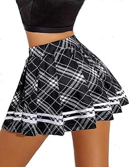 Womens Pleated Skirt School Uniform Skirt Mini Skirt Pleated Cheer Skirt