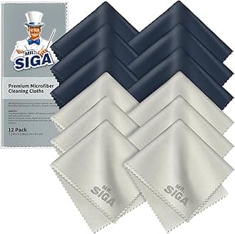 MR.SIGA Microfiber Glasses Cleaning Cloth, Camera Lens, LCD Screen, Eyeglass Lens, Smartphone Compatible Cleaning Cloth Size: Approx. 15 x 18cm (Total of 12 pieces)