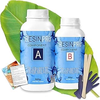 Epoxy Resin, 28 oz Crystal Clear Epoxy Resin And Hardener Kit For Craft, Artwork, Jewellery Making, Table, Art Creations - Easy Ratio Resins - Heat Resistant (800 g)