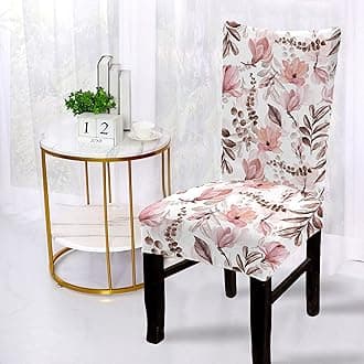 BRIDA® Polyester Spandex Stretchable Floral Geometric Printed Dining Chair Covers Elastic Chair Seat Case Protector, Slipcovers (1 Chair Cover, Watercolor Flowers)