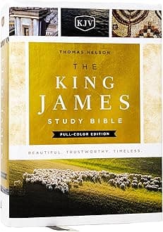 The King James Study Bible, Full-Color Edition, Cloth-bound Hardcover, Red Letter: KJV Holy Bible