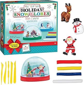 creativity for kids 1846000 creativity for kids holiday snow globes - makes 3 christmas snow globes for kids (new packaging)- Multi color