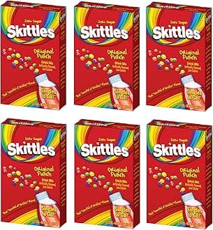 SINGLES TO GO! Original Punch Skittles Drink Mix - 6 Count Boxes (Pack of 6)