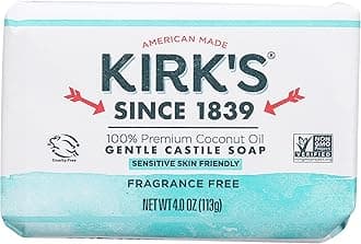 Kirk's Natural Original Coco Castile Soap Fragrance Free, 4 Ounce (Packaging may Vary)