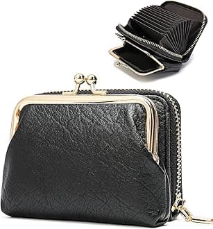 2 in 1 Change Purse Wallet,Credit Card Holder with Cion Purse for Women,Cute Pouch for Gril with Zipper Clasp