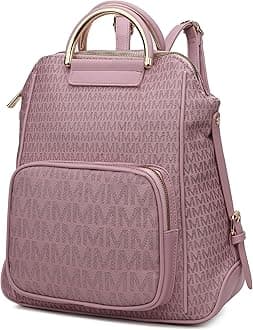 MKF Collection Vegan Leather Backpack Purse for Women, Ladies Fashion Travel Bag, Big Bookbag Top-Handle Daypack by Mia K