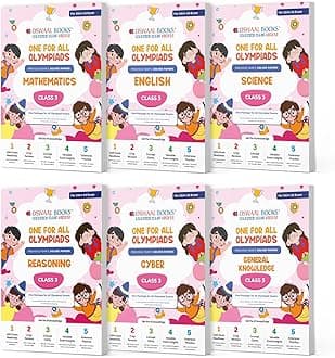 Oswaal One for All Olympiad Previous Years' Solved Papers Class 3 (Set of 6 Books) Maths, English, Science, Reasoning, Cyber & General Knowledge (for 2024-25 Exam)