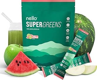 Supergreens Premium Superfood Greens Drink Mix w/Chlorella, Moringa, Spinach & Broccoli + Digestive Enzymes & Probiotic Blend -Nutrient-Packed Powder (Sour Watermelon 20 SRV, Travel Pack)