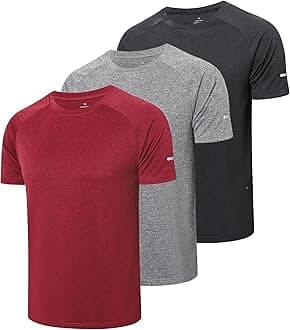 Gaiatiger3 Pack Mens T-Shirts Quick Dry Short Sleeve T-Shirts Moisture Wicking Active Athletic Running Tops Men Work Shirts