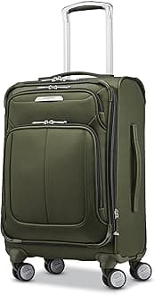 SamsoniteSolyte DLX Softside Expandable Luggage with Spinner Wheels, Cedar Green, Carry-On 20-Inch
