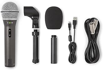 - SAMSON Technologies Q2U USB/XLR Dynamic Microphone Recording and Podcasting Pack (Includes Mic Clip, Desktop Stand, Windscreen and Cables), Silver