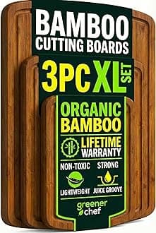 Bamboo Cutting Board Set of 3 - Dark