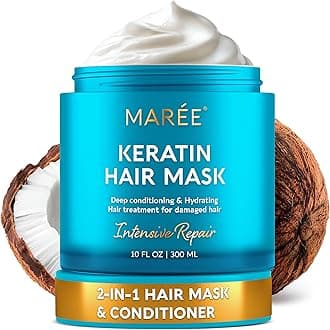 MAREE Deep Conditioning Hair Mask for Damaged Hair Treatment – Keratin Hair Care for Hydrating Growth Repair Moisturizing – Dry Curly Color Refreshing – Tratamiento Mascarilla Para el Cabello Seco