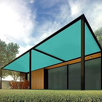 Patio Paradise 6' x 215' Shade Cloth 6/8/12 FT Sun Shade Fabric Roll UV Block Windscreen Canopy Pergola Cover Cloth Sunscreen Fabric for Outdoor Backyard Deck Porch, Turquoise