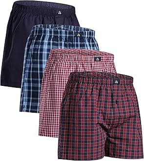 DANISH ENDURANCEMen’s Boxers, Woven Cotton Boxers for Men, Loose, Breathable & Lightweight Boxer Shorts, 4 & 6 Pack