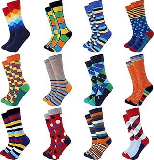 Mens Funny Fun Crazy Funky Dress Crew Socks Gifts for Men Dad Grandpa