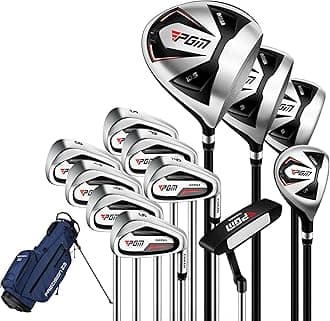 Komplettes Golfschläger-Set für Herren, 12 Schlägern, 3 Holz (#1,3,5), 1 Hybrid (#4H), 6 Eisen (#5,6,7,8,9,PW), 1 Sandkeil (55°), 1 Putter – Golftasche, Geschenk für Golfer