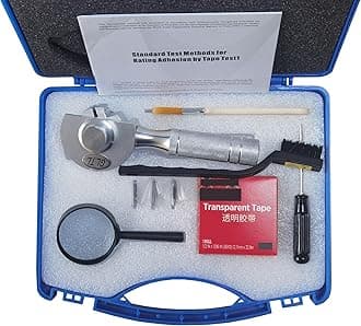 Cross Hatch Adhesion Tester Kit with Rotating 3-Blade Head & Test Result Chart - Precision Tool for Paint, Coating, Plating, Spray Finish Surfaces