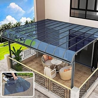Transparent Polycarbonate Roofing Sheet, Outdoor Patio Greenhouse Panels, UV Rain Protection Rain Pergola Roof Panels, for Patios, Partitions, Etc, Roof(Blue,4X 3.3ft)