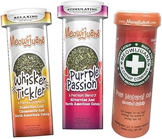 Bundle of Purple Passion, Whisker Ticker, and Paw Natural | Organic | Dried Premium Ground Catnip | High Potency | Perfect for Cat Toys | Grown in The USA | Feline and Cat Lover Approved