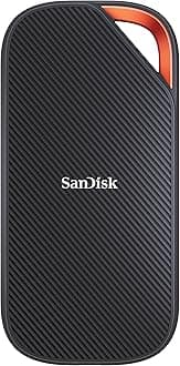 2TB SANDISK Extreme PRO Portable SSD with USB4, Up to 3800 MB/s Read and 3700MB/s Write, USB-C, USB 3.2, Backwards Compatible, IP65 Water and Dust Resistance - SDSSDE82-2T00-G25