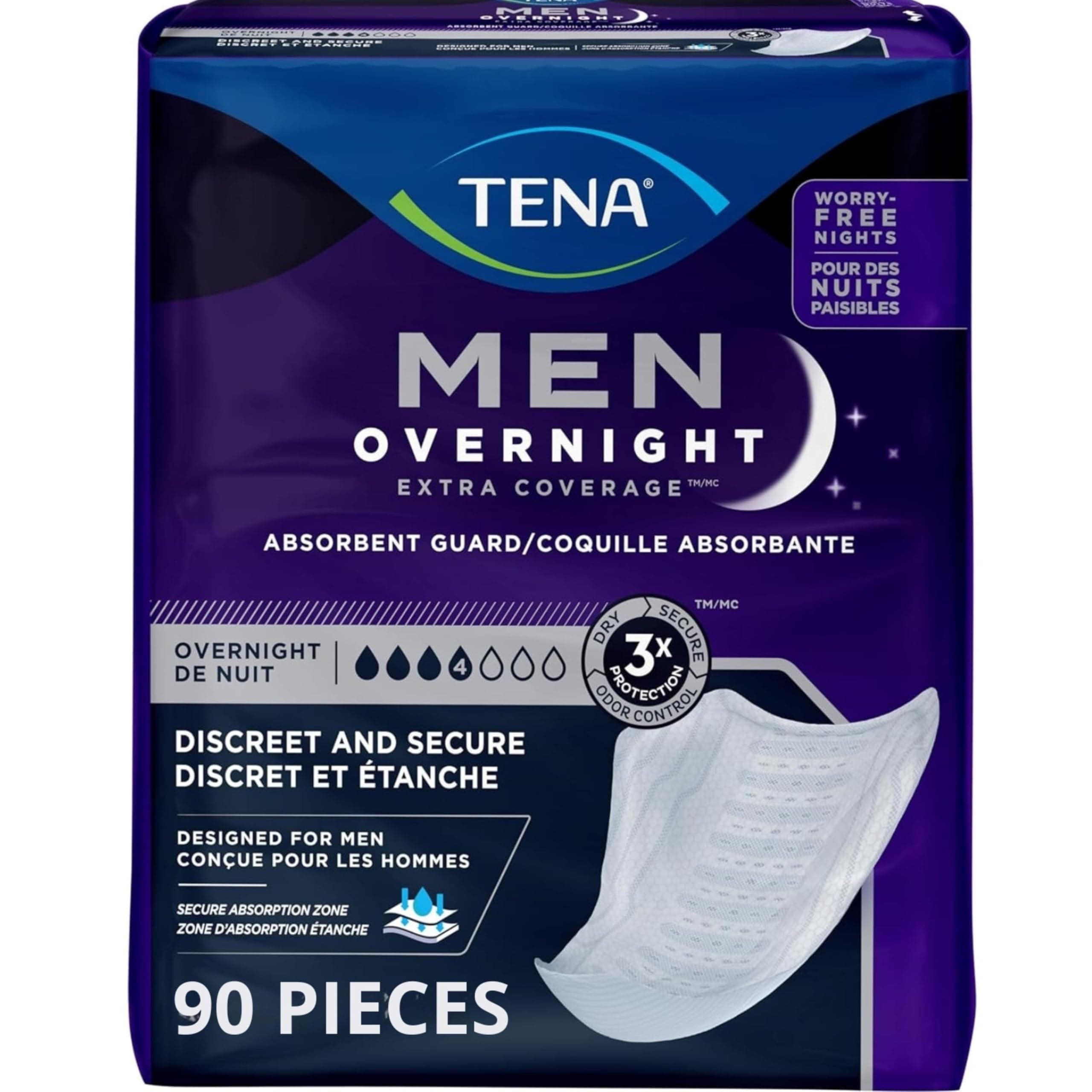Incontinence Guard for Men, Overnight Absorbency, 96 Count