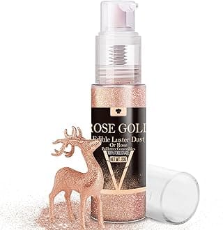 Edible Glitter Spray - 20g Luster Dust Edible Glimmer Powder for Sparkling Cocktails, Cake, Cupcakes, Wine, Beverage - Food Grade Shimmer Dust Powder for Baking, Drinks, Cookies Decoration (Rose Gold)