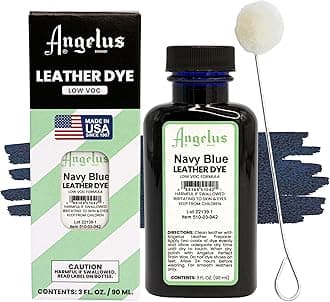 Angelus Leather Dye - Flexible Leather Dye for Shoes, Boots, Bags, Crafts, Furniture, & More 3oz, Dauber Included (Navy Blue)