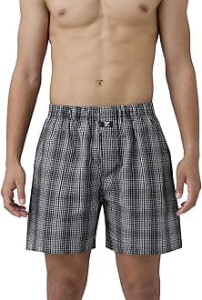 XYXX Men's Checkmate Super Combed Cotton Regular Fit Boxer Shorts with No Marks Waistband & Dual Side Pocket (Pack of 2)