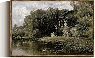 VIYYIEA Framed Canvas Wall Art Home Decor Vintage Landscape Botanical Prints Rustic Farmhouse Wall Decor Mid Century Modern Decor Art Prints Nature Room Decor Wall Pictures for Living Room 16x24in